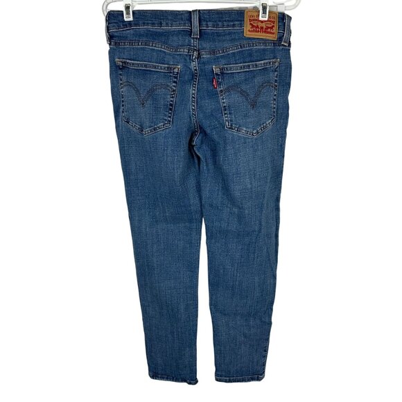 Levis Womens Boyfriend Fit Jeans W27 L27 Mid-Rise Blue Denim - Picture 2 of 7